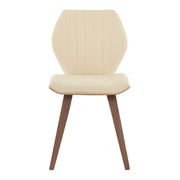 Ontario Cream Faux Leather and Walnut Wood Dining Chairs - Set of 2 - Furniture City (CA)l