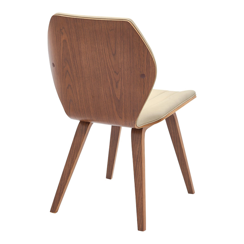 Ontario Cream Faux Leather and Walnut Wood Dining Chairs - Set of 2 - Furniture City (CA)l