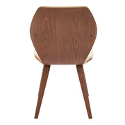 Ontario Cream Faux Leather and Walnut Wood Dining Chairs - Set of 2 - Furniture City (CA)l