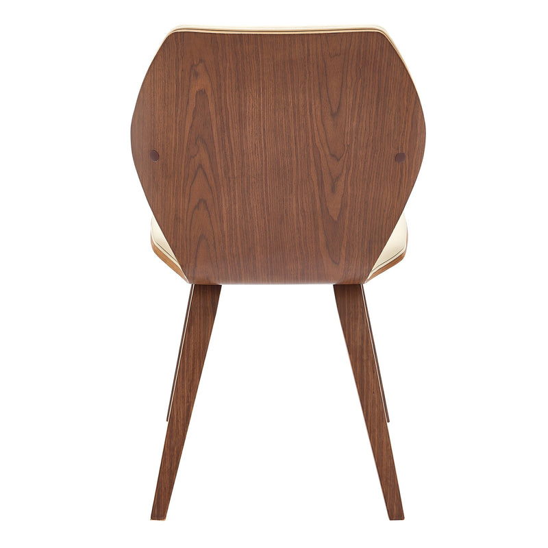 Ontario Cream Faux Leather and Walnut Wood Dining Chairs - Set of 2 - Furniture City (CA)l