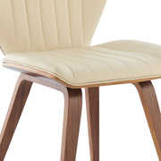 Ontario Cream Faux Leather and Walnut Wood Dining Chairs - Set of 2 - Furniture City (CA)l