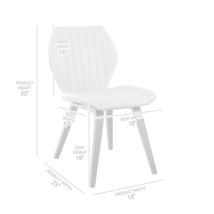 Ontario Cream Faux Leather and Walnut Wood Dining Chairs - Set of 2