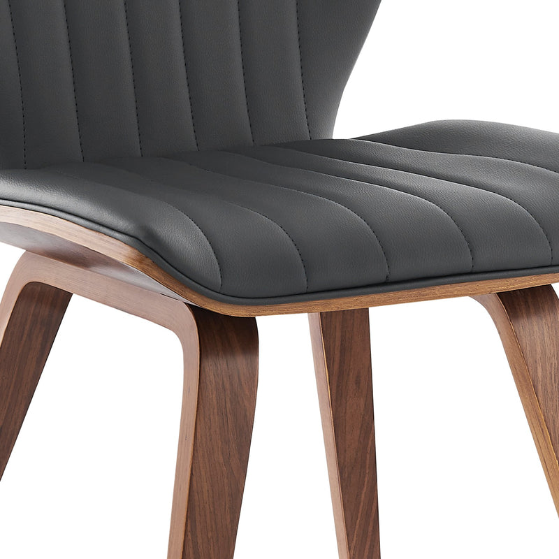 Ontario Gray Faux Leather and Walnut Wood Dining Chairs - Set of 2 - Furniture City (CA)l