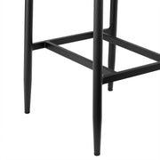 Orlando Outdoor Patio Bar Stool in Aluminum and Teak with Gray Cushions - Furniture City (CA)l