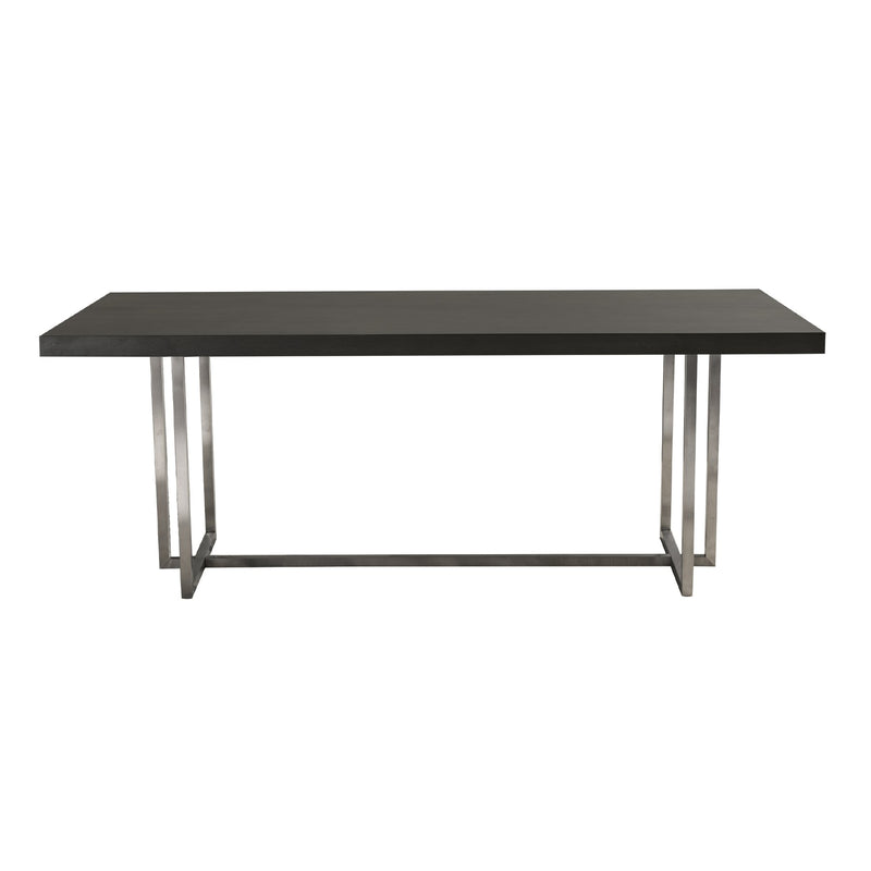 Opal Contemporary Dining Table in Brushed Stainless Steel Finish with Gray Top - Furniture City (CA)l