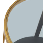 Hattie Glass Top and Walnut Wood End Table with Brushed Gold Frame - Furniture City (CA)l