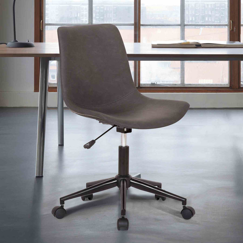 Optima Adjustable Gray Faux Leather Task Chair - Furniture City (CA)l