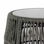 Opus Indoor Outdoor Garden Stool End Table in Charcoal Rope and Gray Superstone - Furniture City (CA)l