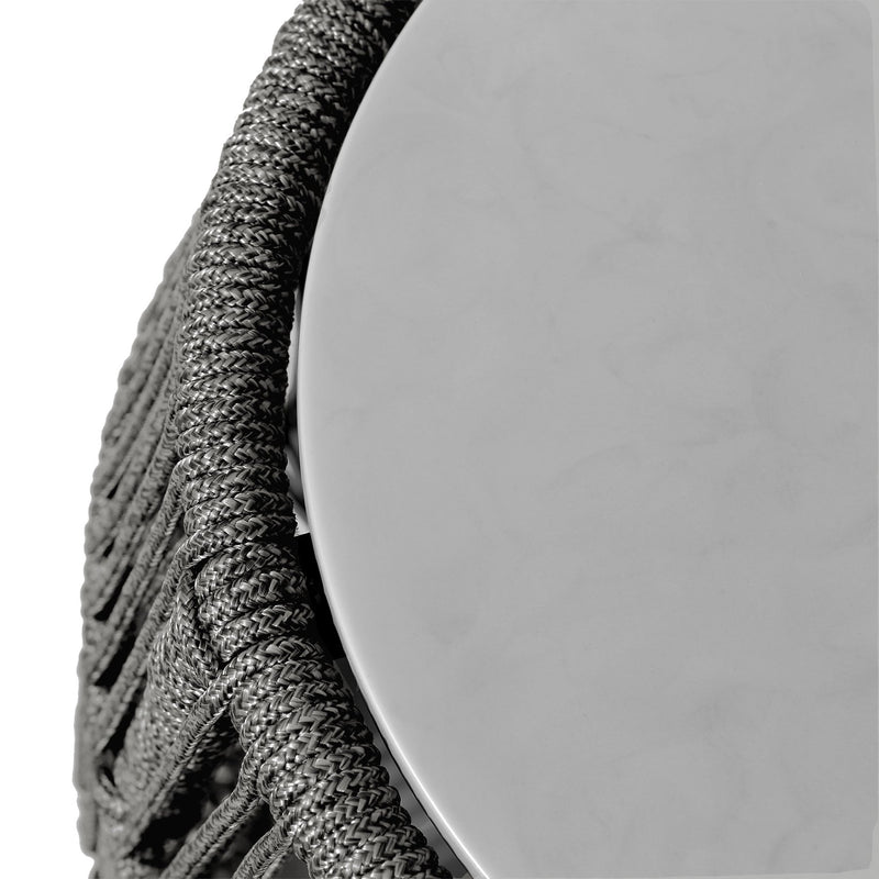 Opus Indoor Outdoor Garden Stool End Table in Charcoal Rope and Gray Superstone - Furniture City (CA)l