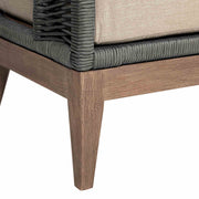 Orbit Outdoor Patio Chair in Weathered Eucalyptus Wood with Gray Rope and Taupe Olefin Cushions - Furniture City (CA)l
