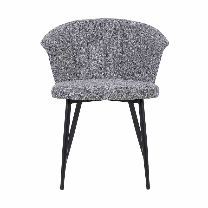 Orchid Contemporary Dining Chair in Black Powder Coated Finish with Gray Fabric and Black Brushed Wood Finish Back - Furniture City (CA)l
