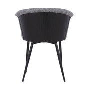 Orchid Contemporary Dining Chair in Black Powder Coated Finish with Gray Fabric and Black Brushed Wood Finish Back - Furniture City (CA)l