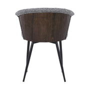 Orchid Mid-Century Dining Chair in Black Powder Coated Finish with Gray Fabric and Walnut Glazed Finish Back - Furniture City (CA)l