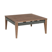 Orbit Square Outdoor Patio Coffee Table in Weathered Eucalyptus Wood - Furniture City (CA)l
