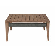 Orbit Square Outdoor Patio Coffee Table in Weathered Eucalyptus Wood - Furniture City (CA)l