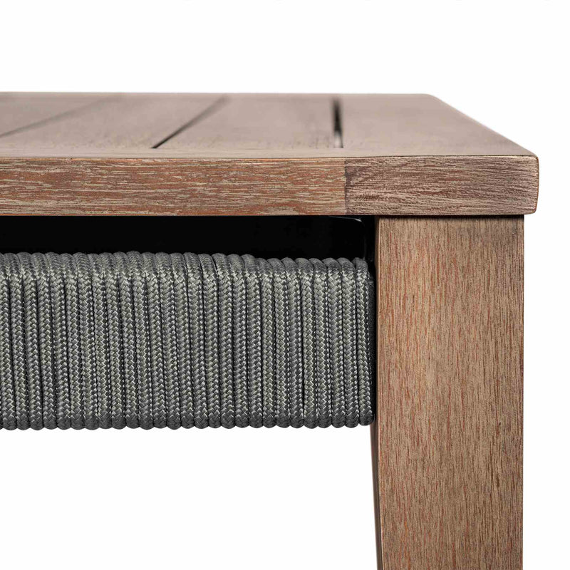 Orbit Square Outdoor Patio Coffee Table in Weathered Eucalyptus Wood - Furniture City (CA)l