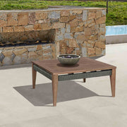 Orbit Square Outdoor Patio Coffee Table in Weathered Eucalyptus Wood - Furniture City (CA)l