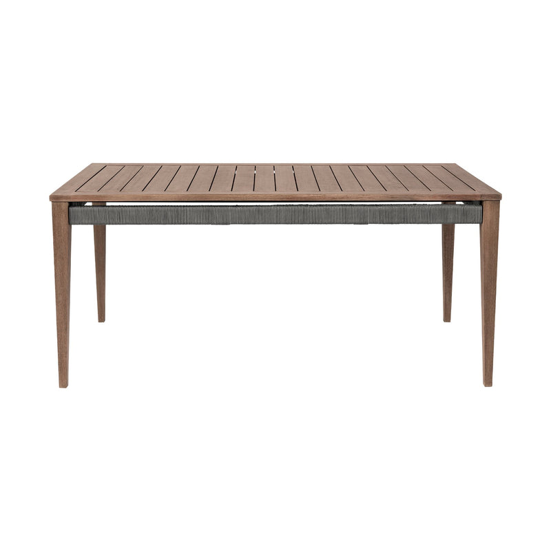 Orbit Outdoor Patio Dining Table in Weathered Eucalyptus Wood - Furniture City (CA)l
