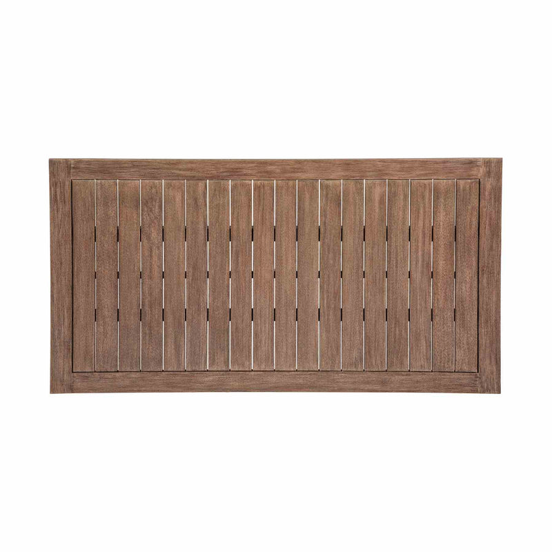 Orbit Outdoor Patio Dining Table in Weathered Eucalyptus Wood - Furniture City (CA)l