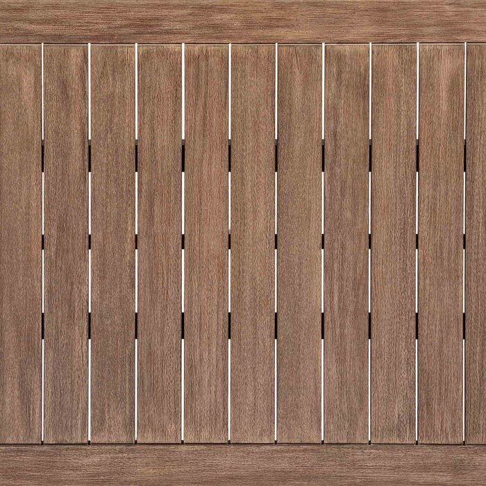 Orbit Outdoor Patio Dining Table in Weathered Eucalyptus Wood