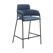 Oshen 26" Blue Faux Leather and Metal Counter Height Bar Stool - Furniture City (CA)l