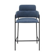 Oshen 26" Blue Faux Leather and Metal Counter Height Bar Stool - Furniture City (CA)l