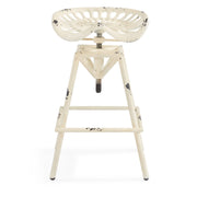 Osbourne Adjustable Industrial Metal Barstool in Antique White finish - Furniture City (CA)l
