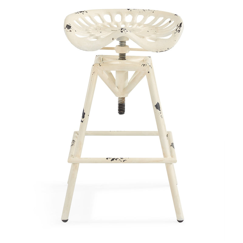 Osbourne Adjustable Industrial Metal Barstool in Antique White finish - Furniture City (CA)l