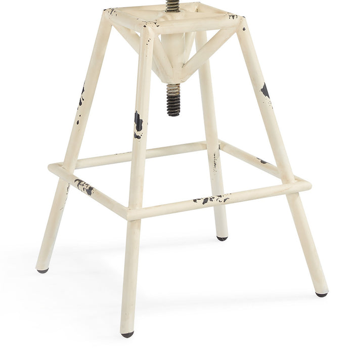 Osbourne Adjustable Industrial Metal Barstool in Antique White finish