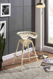 Osbourne Adjustable Industrial Metal Barstool in Antique White finish - Furniture City (CA)l