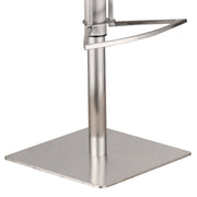 Oslo Adjustable Brushed Stainless Steel Barstool in Gray Faux Leather with Walnut Back - Furniture City (CA)l