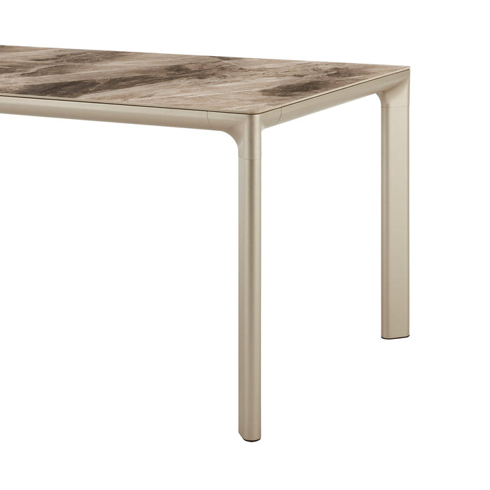 Otello Ceramic and Metal Rectangular Dining Room Table