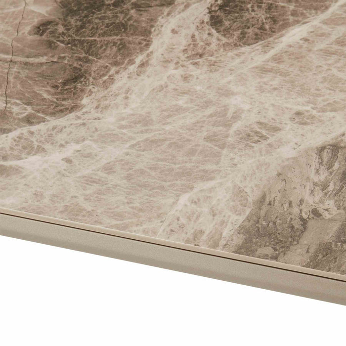 Otello Ceramic and Metal Rectangular Dining Room Table