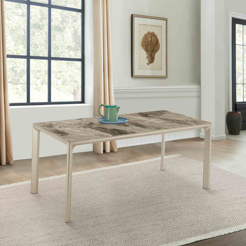 Otello Ceramic and Metal Rectangular Dining Room Table - Furniture City (CA)l