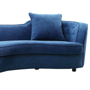 Palisade Contemporary Sofa in Blue Velvet with Brown Wood Legs - Furniture City (CA)l