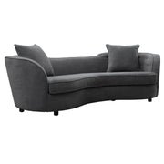 Palisade Contemporary Sofa in Gray Velvet with Brown Wood Legs - Furniture City (CA)l