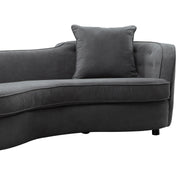 Palisade Contemporary Sofa in Gray Velvet with Brown Wood Legs - Furniture City (CA)l