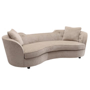 Palisade Transitional Sofa in Sand Fabric with Brown Legs - Furniture City (CA)l