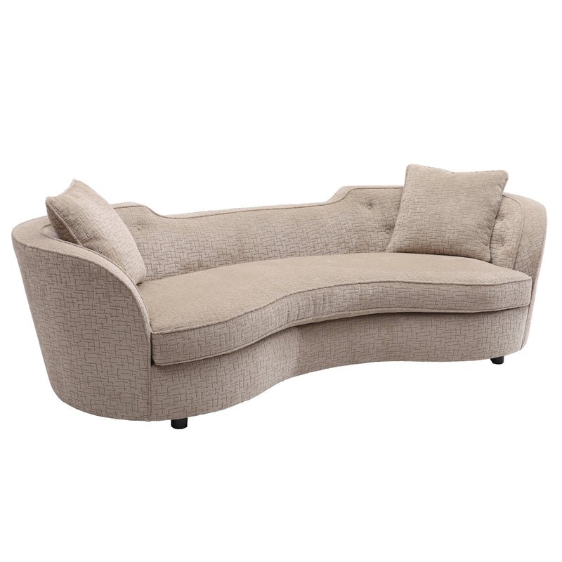 Palisade Transitional Sofa in Sand Fabric with Brown Legs - Furniture City (CA)l