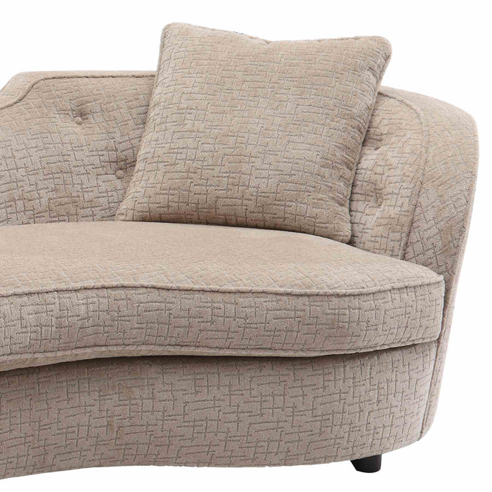 Palisade Transitional Sofa in Sand Fabric with Brown Legs