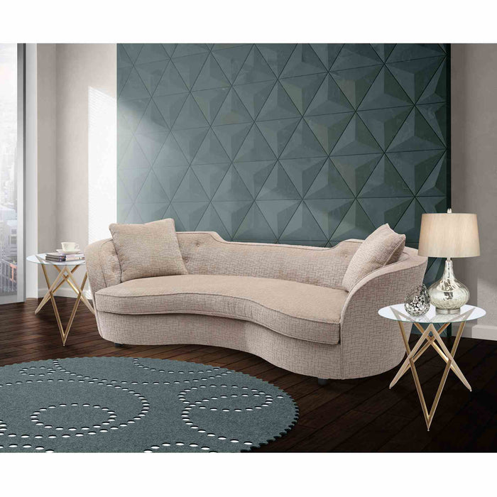 Palisade Transitional Sofa in Sand Fabric with Brown Legs