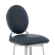 Pia Contemporary 26" Counter Height Barstool in Brushed Stainless Steel Finish and Gray Faux Leather - Furniture City (CA)l