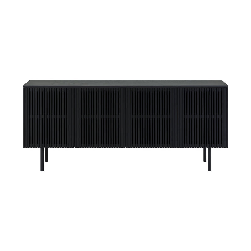 Pasadena 4 Door Wood Buffet Cabinet with Black Oak Finish - Furniture City (CA)l