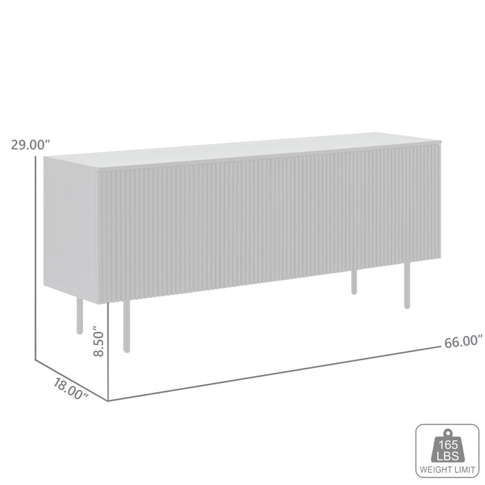 Pasadena 4 Door Wood Buffet Cabinet with Black Oak Finish