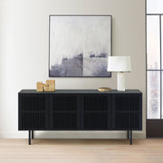 Pasadena 4 Door Wood Buffet Cabinet with Black Oak Finish - Furniture City (CA)l