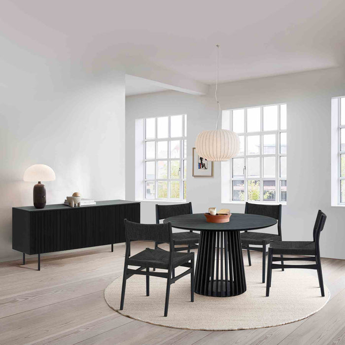 Pasadena 4 Door Wood Buffet Cabinet with Black Oak Finish