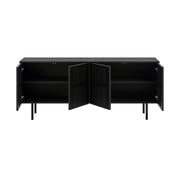 Pasadena 4 Door Wood Buffet Cabinet with Black Oak Finish - Furniture City (CA)l