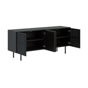 Pasadena 4 Door Wood Buffet Cabinet with Black Oak Finish - Furniture City (CA)l