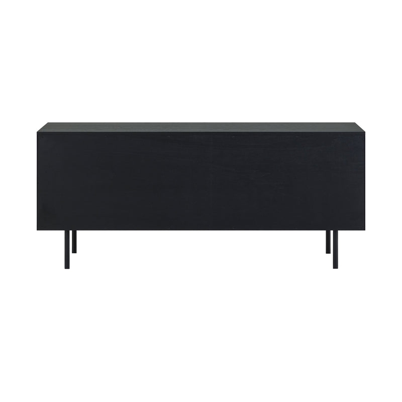 Pasadena 4 Door Wood Buffet Cabinet with Black Oak Finish - Furniture City (CA)l