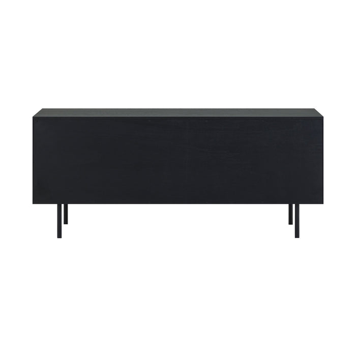 Pasadena 4 Door Wood Buffet Cabinet with Black Oak Finish